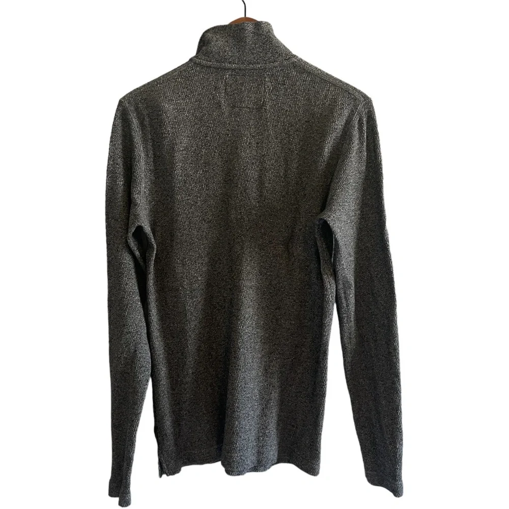 Roots Men’s‎ Sweater Size Small Gray Pullover Mock Neck 1/4 Button Knit Casual - Picture 4 of 4